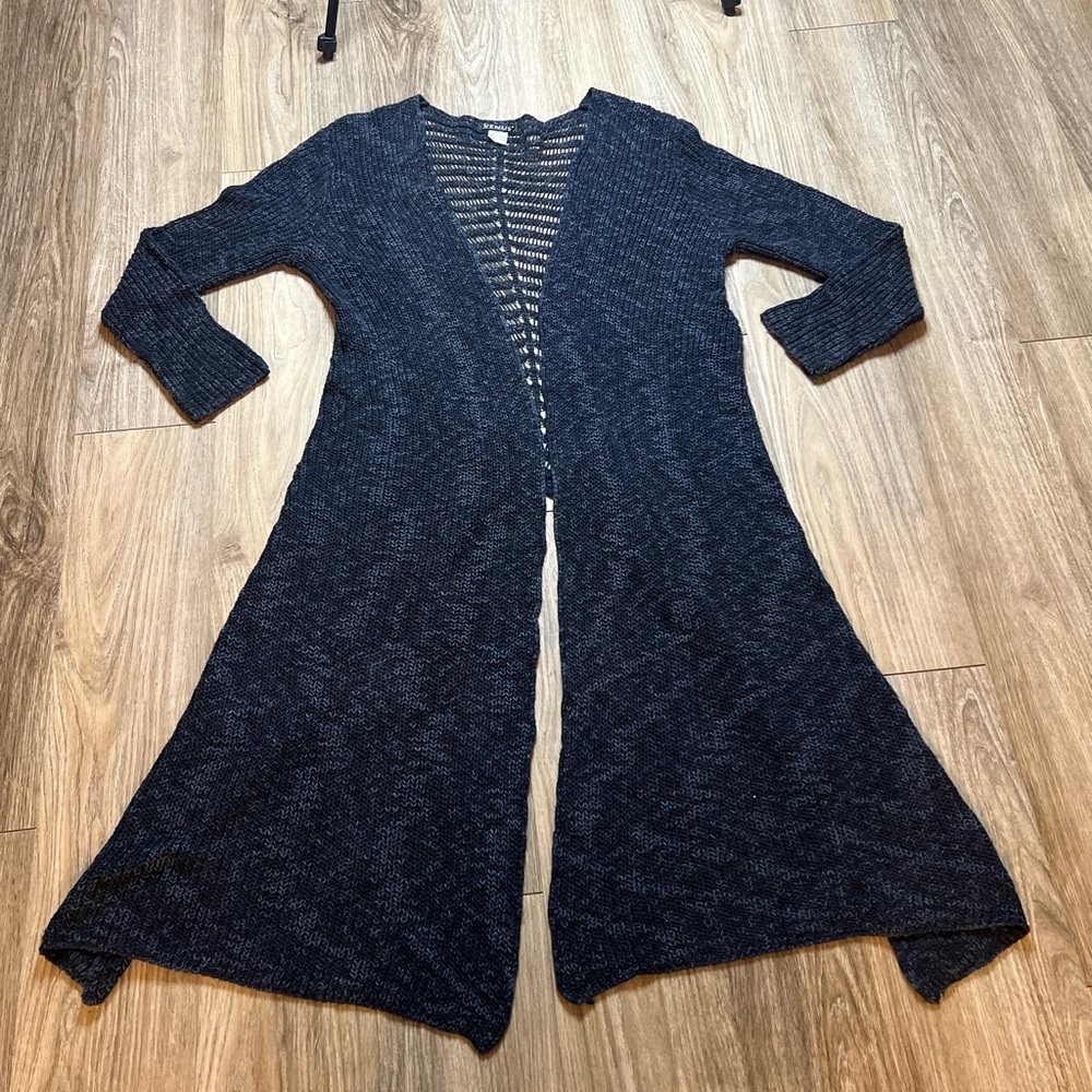VENUS BlueCharcoal Open-Front Cardigan Size Small